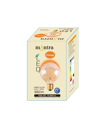BOMBILLA LED VINTAGE AMBAR  G95 - E27 – 6,5W - 2200K